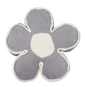 Cojín flor gris