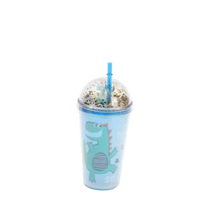 Vaso Con Bombilla Diseño Azul 450Ml