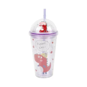 Vaso con Bombilla Diseño Morado 450ml