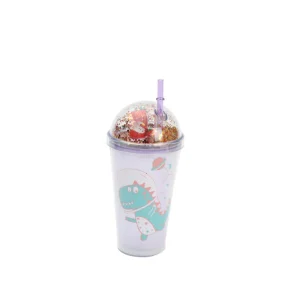 Vaso Con Bombilla Diseño Morado 450Ml