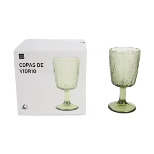 Set 4 Copas Vidrio Verde 330ml