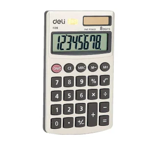 Calculadora 8 digitos dorada.