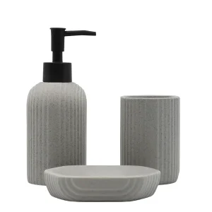 Set para baño 3 unidades gris