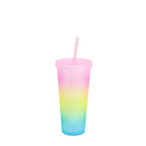 Vaso Con Bombilla Diseño Multicolor 650Ml
