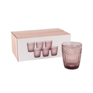 Set 6 vasos vidrio Rosado 300ml