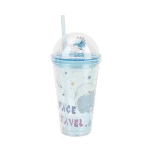 Vaso con Bombilla Diseño Azul 450ml